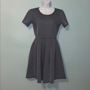LuLaRoe Dark Navy Polka Dot Dress, Size Medium